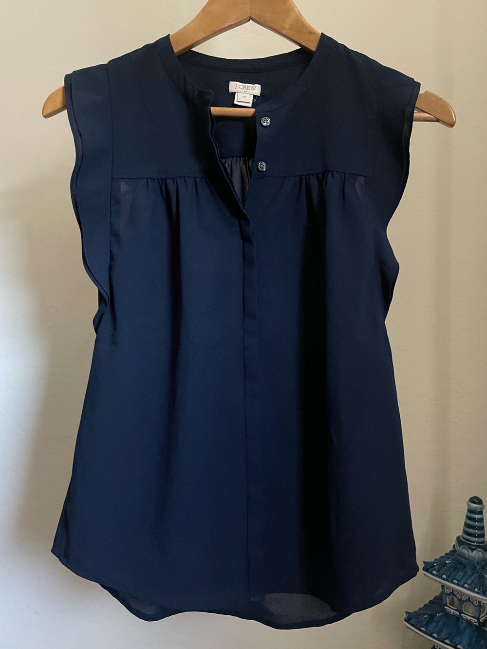 J. Crew Navy Sleeveless Button-Front Camisole